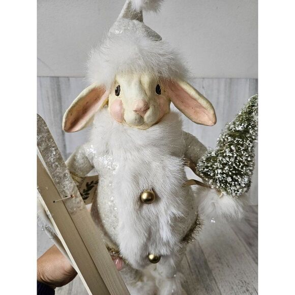 Bethany Lowe bunny skier skiing large tree Xmas decor - Picture 7 of 8